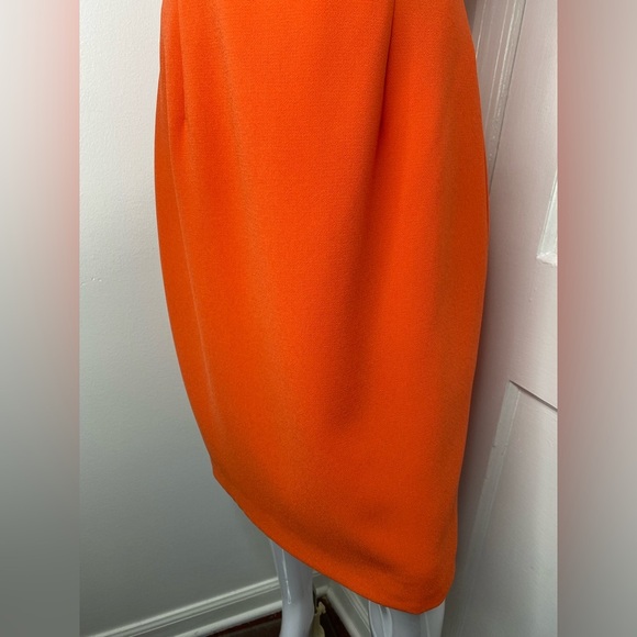 CARMEN MARC VALVO NWT 12 Elegant Orange Sleeveless Dress - Picture 6 of 7